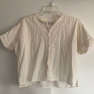 Madewell Eyelet cream shirt